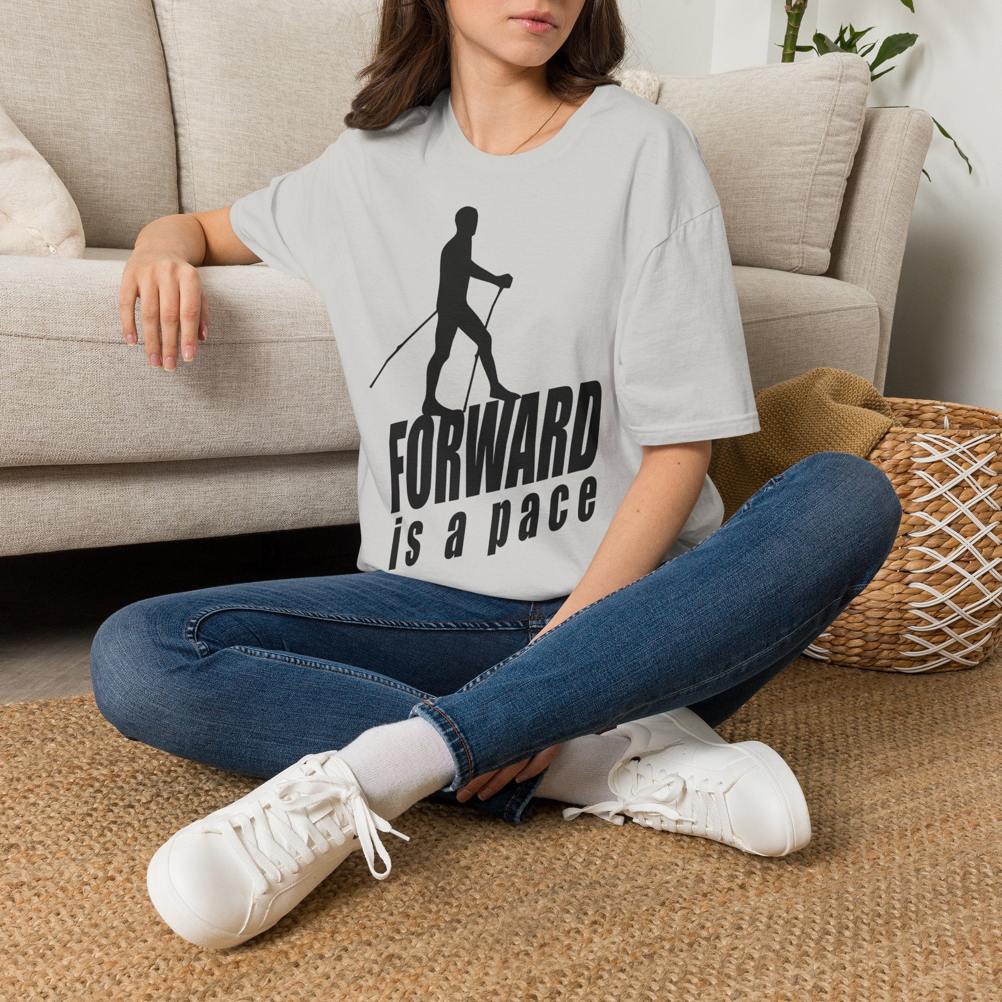 Nordic Walking T-Shirt — 'Forward Is A Pace' Motivational Walking Tee