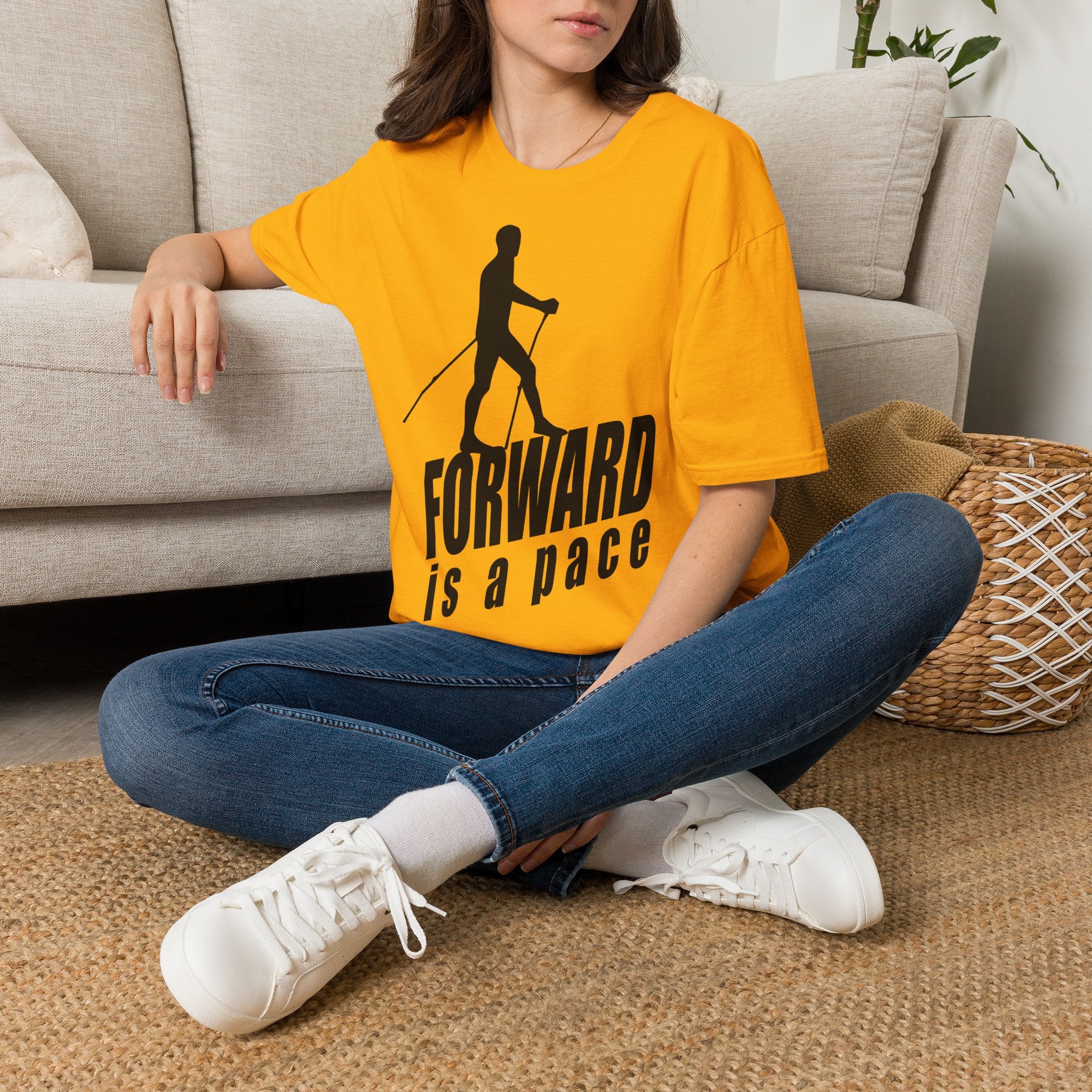 Nordic Walking T-Shirt — 'Forward Is A Pace' Motivational Walking Tee