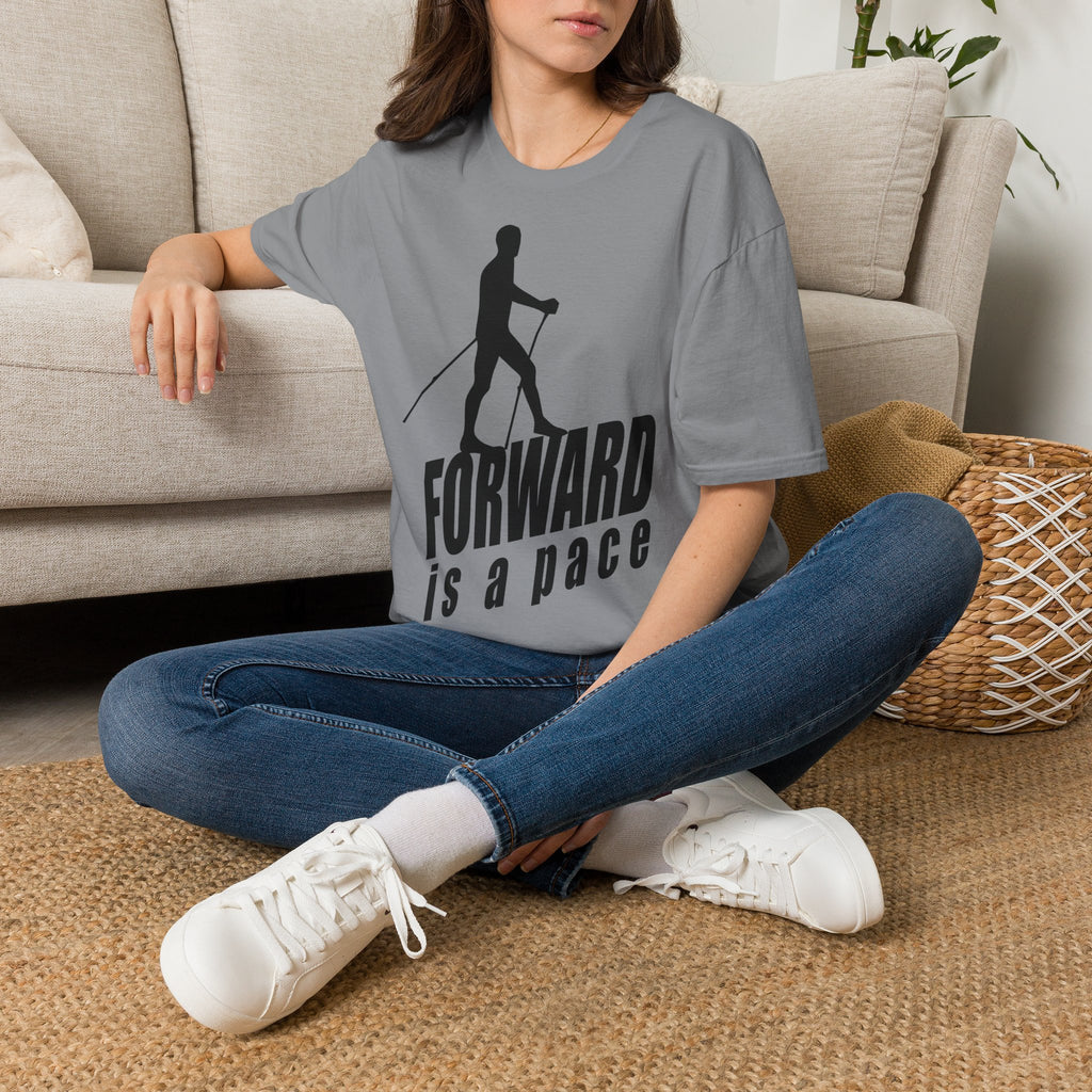 Nordic Walking T-Shirt — 'Forward Is A Pace' Motivational Walking Tee