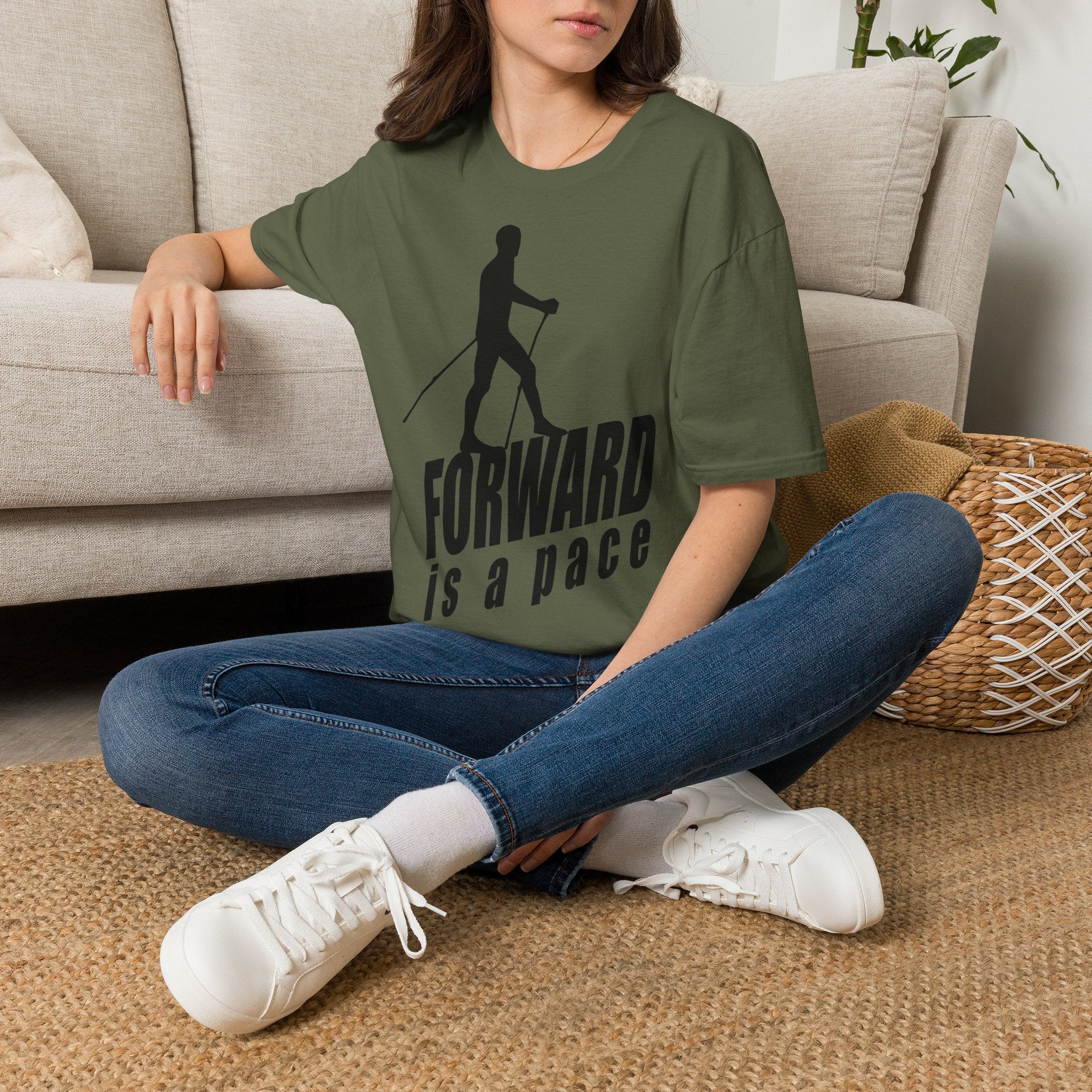 Nordic Walking T-Shirt — 'Forward Is A Pace' Motivational Walking Tee