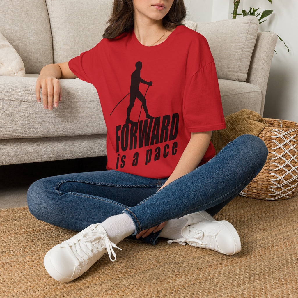 Nordic Walking T-Shirt — 'Forward Is A Pace' Motivational Walking Tee