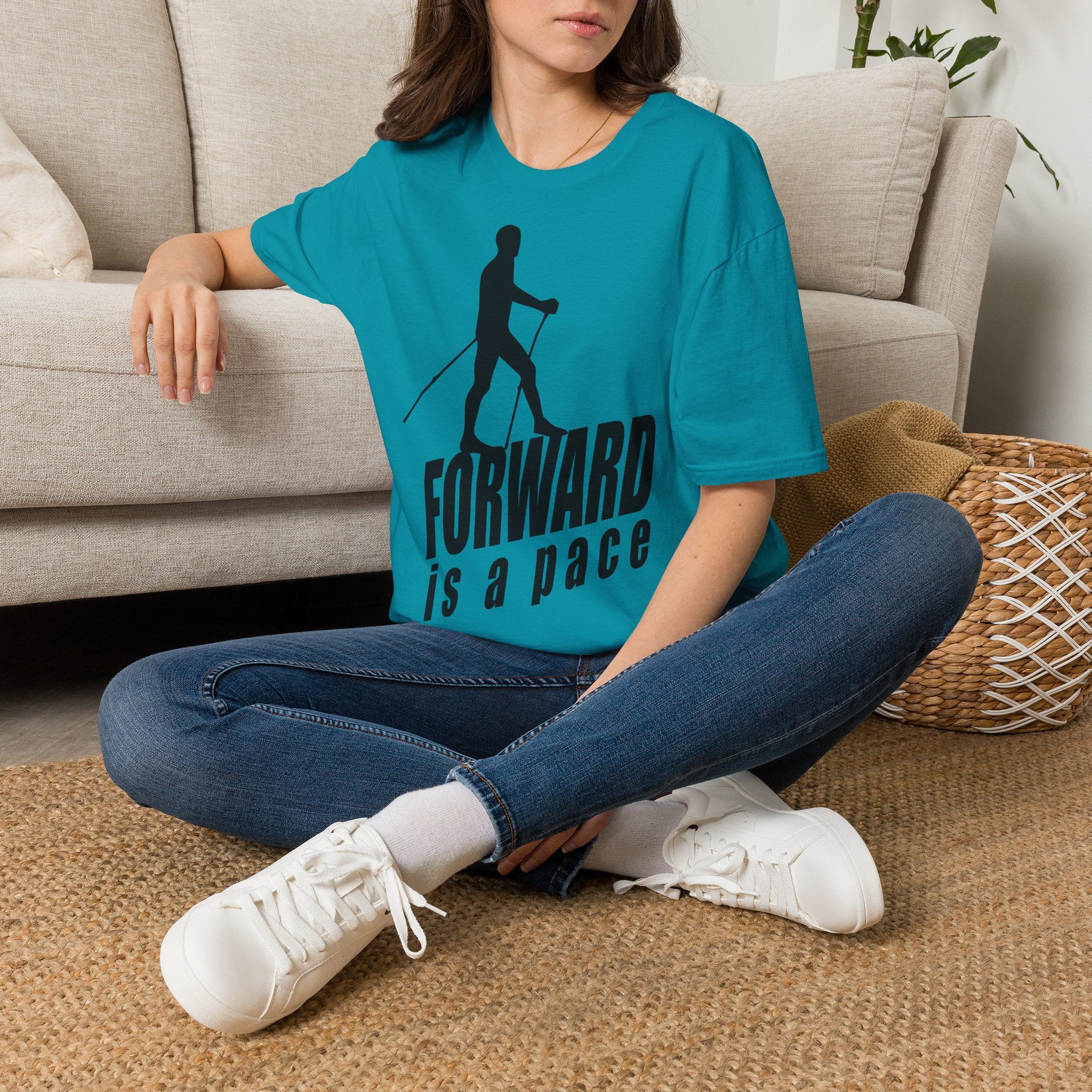 Nordic Walking T-Shirt — 'Forward Is A Pace' Motivational Walking Tee