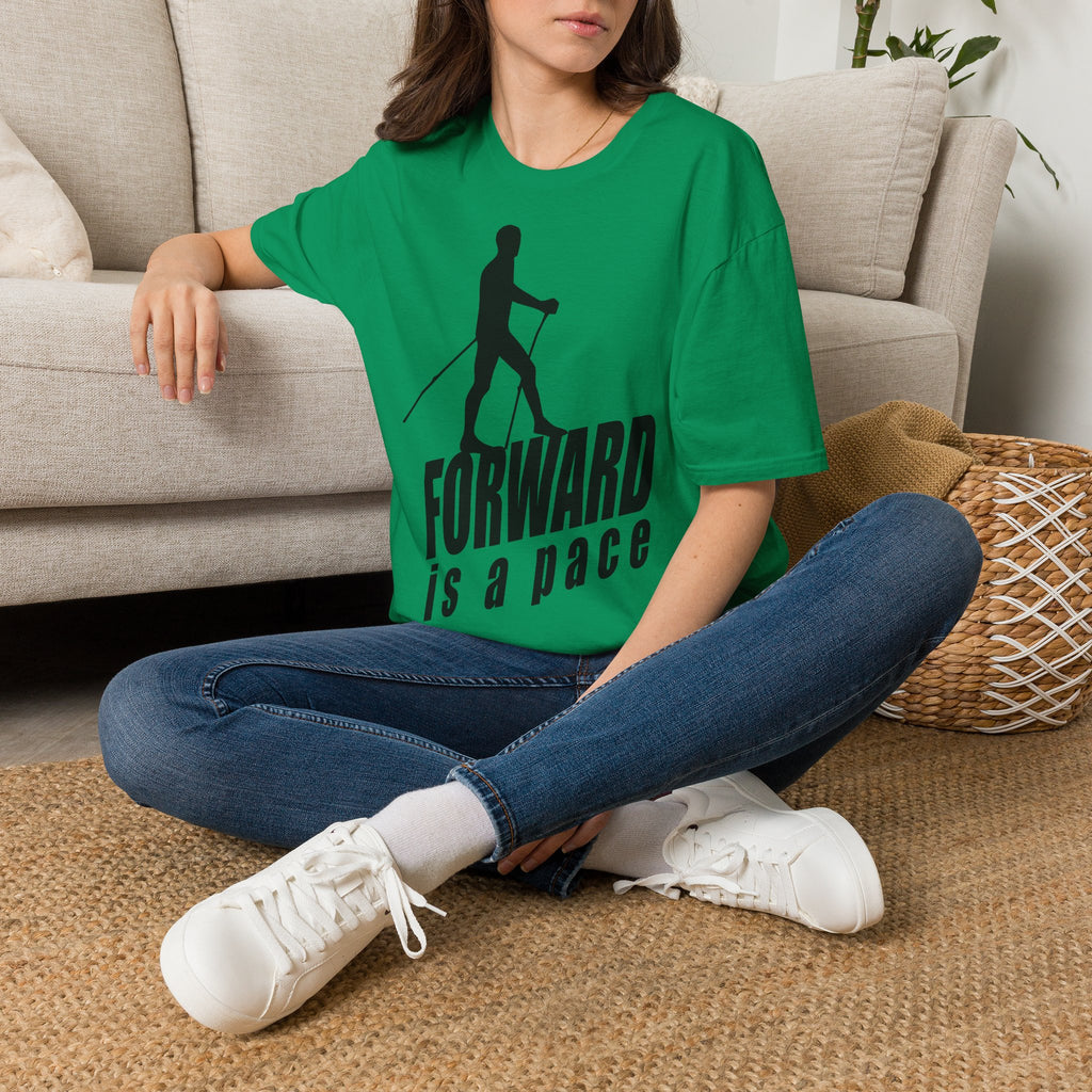 Nordic Walking T-Shirt — 'Forward Is A Pace' Motivational Walking Tee