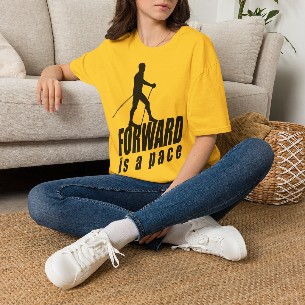 Nordic Walking T-Shirt — 'Forward Is A Pace' Motivational Walking Tee