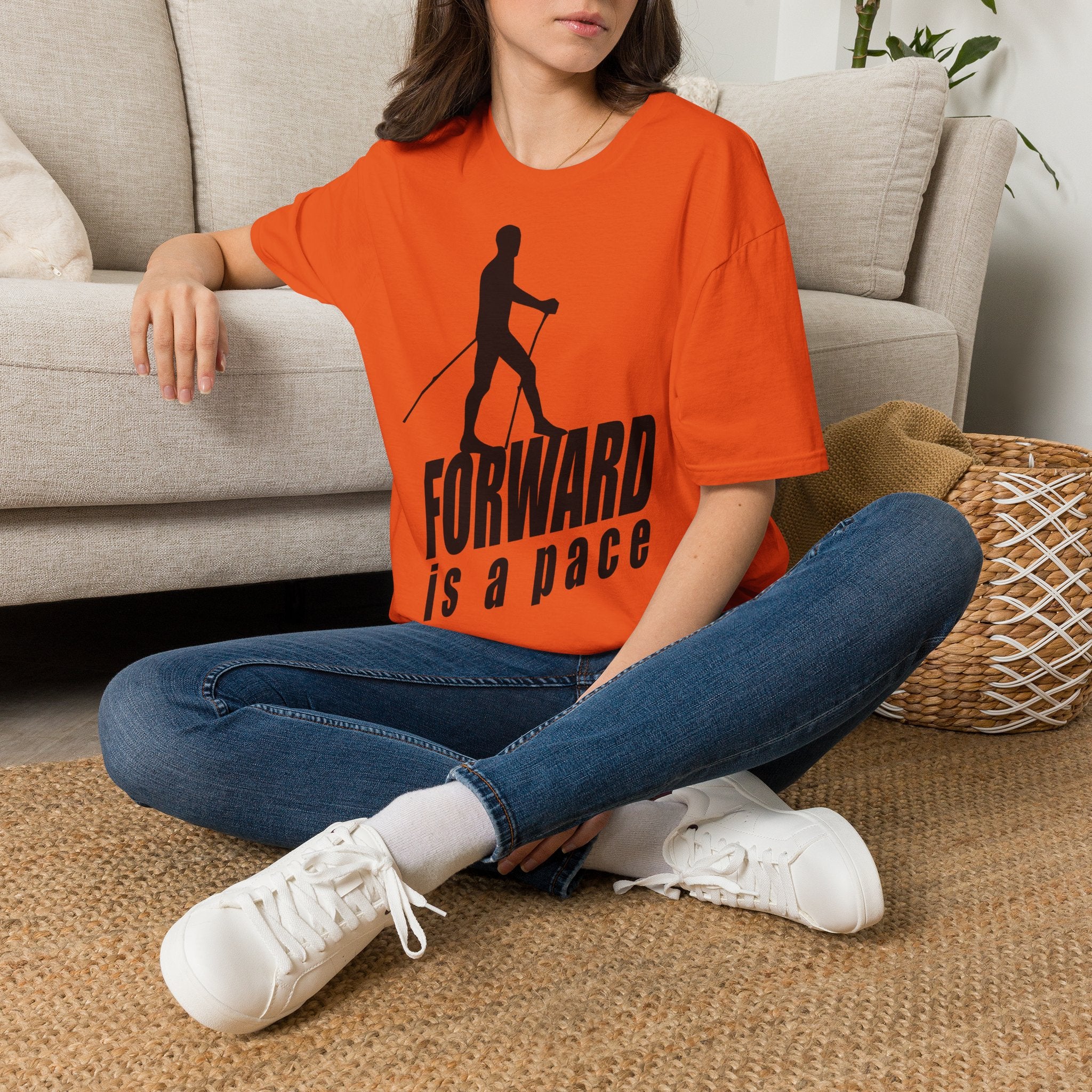 Nordic Walking T-Shirt — 'Forward Is A Pace' Motivational Walking Tee