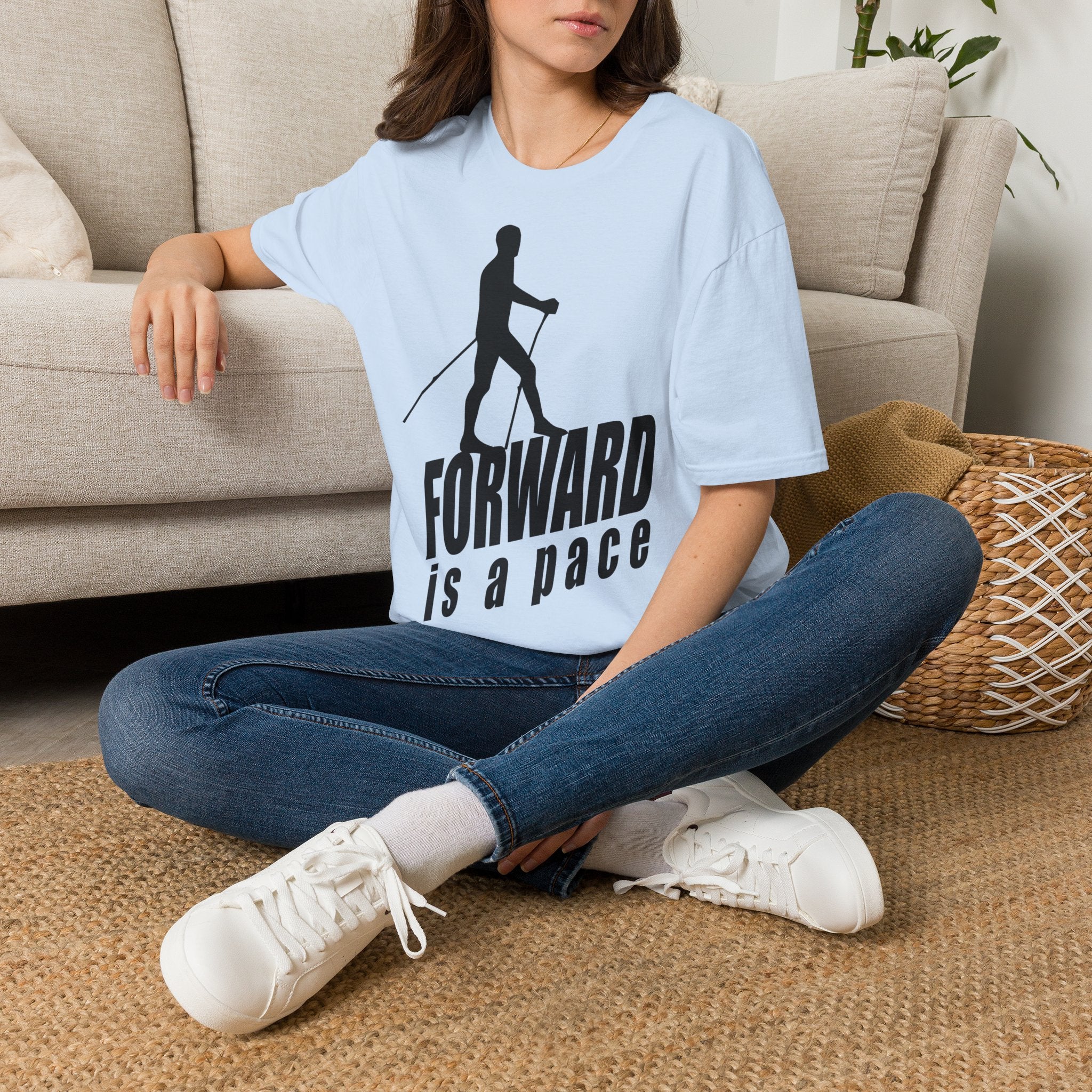 Nordic Walking T-Shirt — 'Forward Is A Pace' Motivational Walking Tee